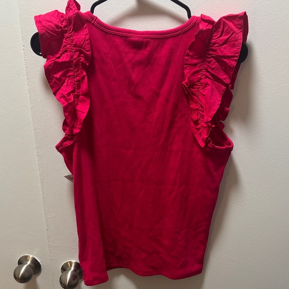 Women's Ruffled Red Top - Picture 4 of 5